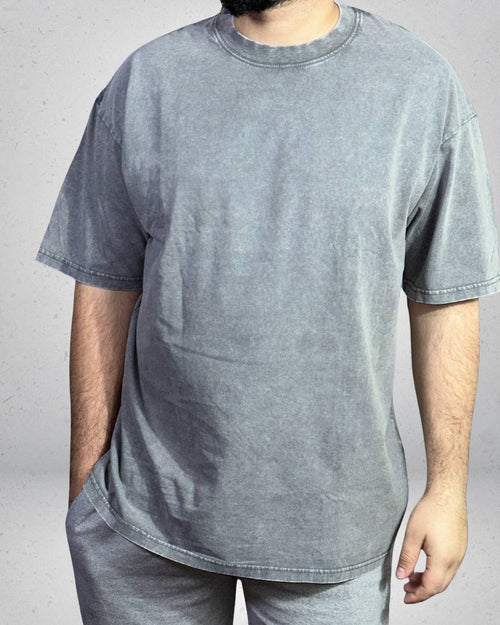 Polera Acidwash Grey Blanks — Efecto Lavado