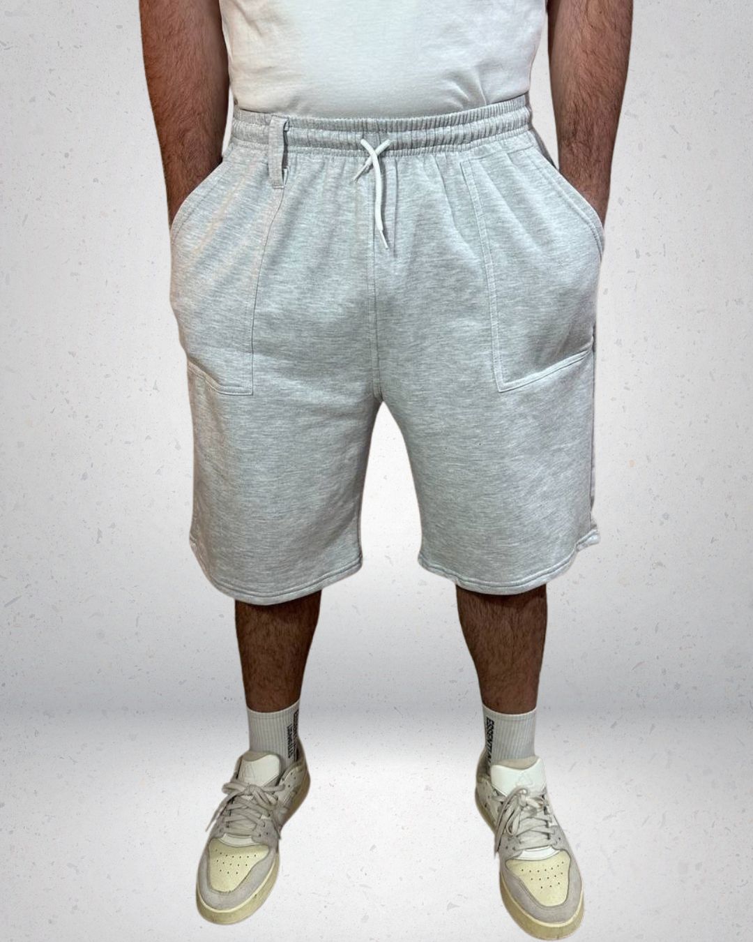 SHORT BAGGY DE ALGODON GRIS