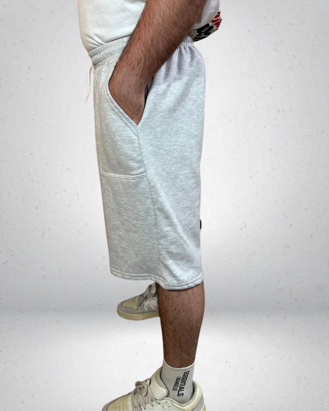 SHORT BAGGY DE ALGODON GRIS