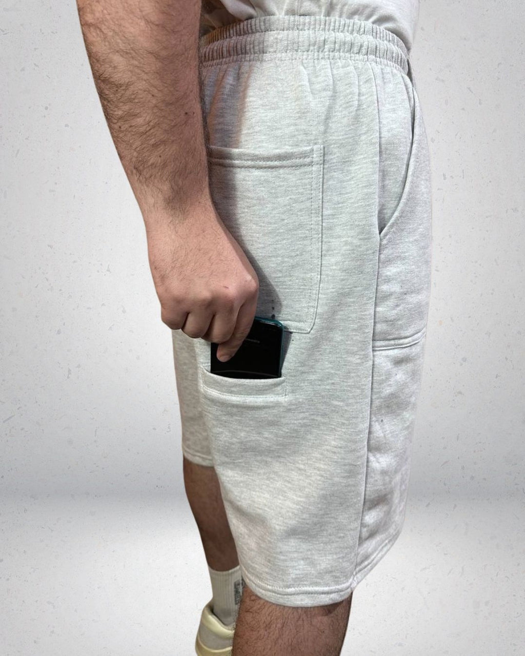 SHORT BAGGY DE ALGODON GRIS