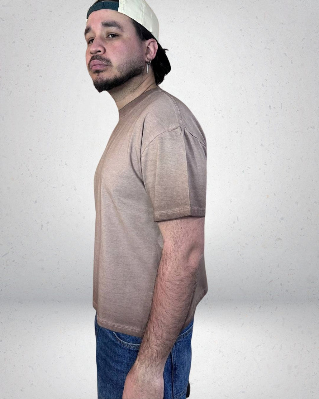 POLERA BOXY FIT ACIDWASH FOCALIZADO MARRON